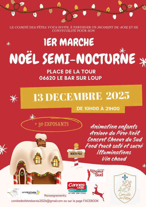 marché de noel sur la cote d'azur, pour acheter des confitures et miels bio direct producteur local