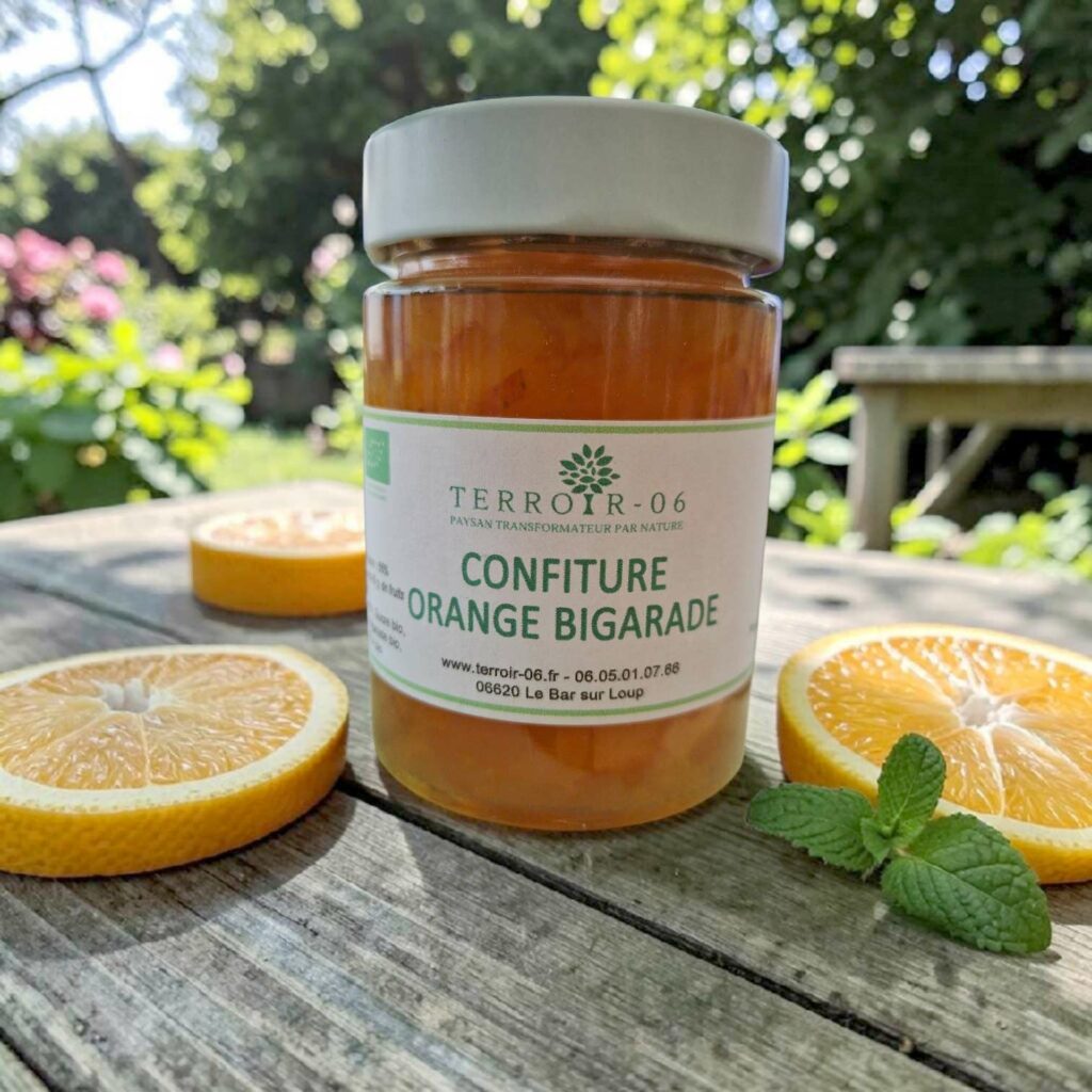 confiture d'orange amère bio produite sur la cote d'azur à Grasse