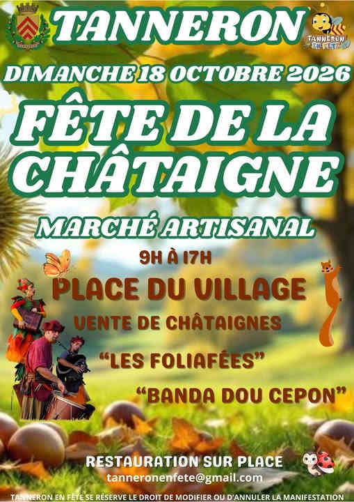 Affiche Fête de la Châtaigne et marché de producteurs locaux – produits du terroir et artisans